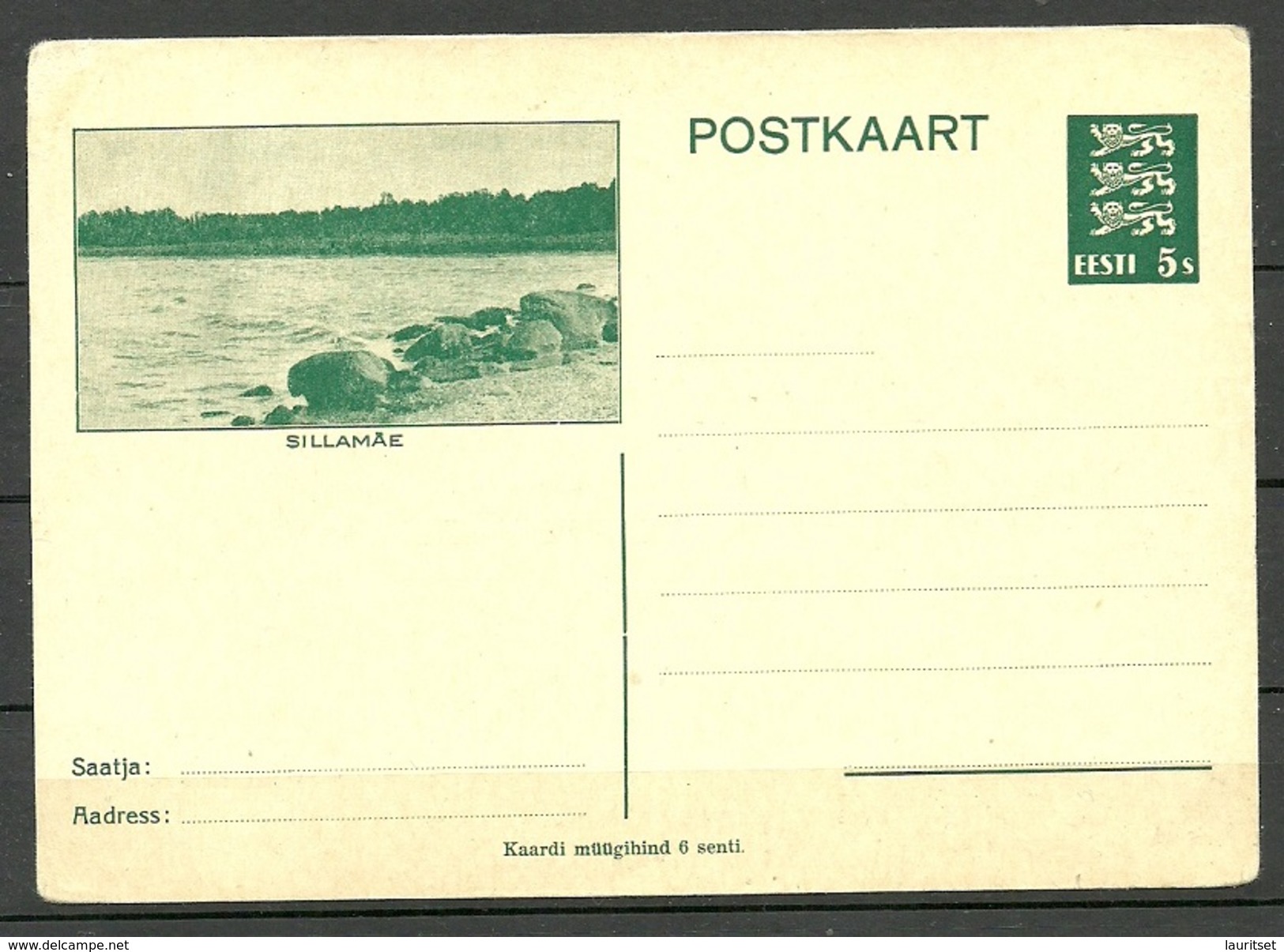 Estland Estonia 1935 Postal Stationery Ganzsache SILLAMÄE Ungebraucht/unused - Estland