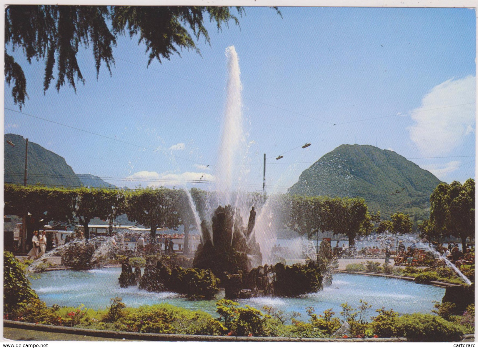 Suisse,TESSIN, LUGANO,JET D'EAU,FONTAINE MANZONI - Lugano