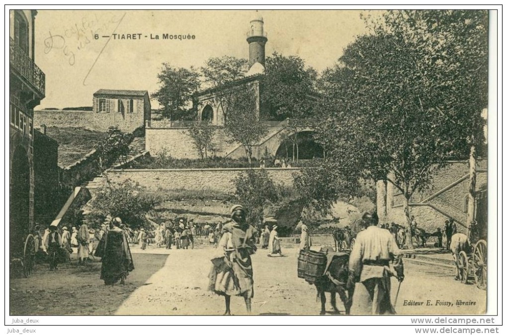 Tiaret .  La Mosquée .  Animé , Attelages .    BELLE  CARTE . - Tiaret