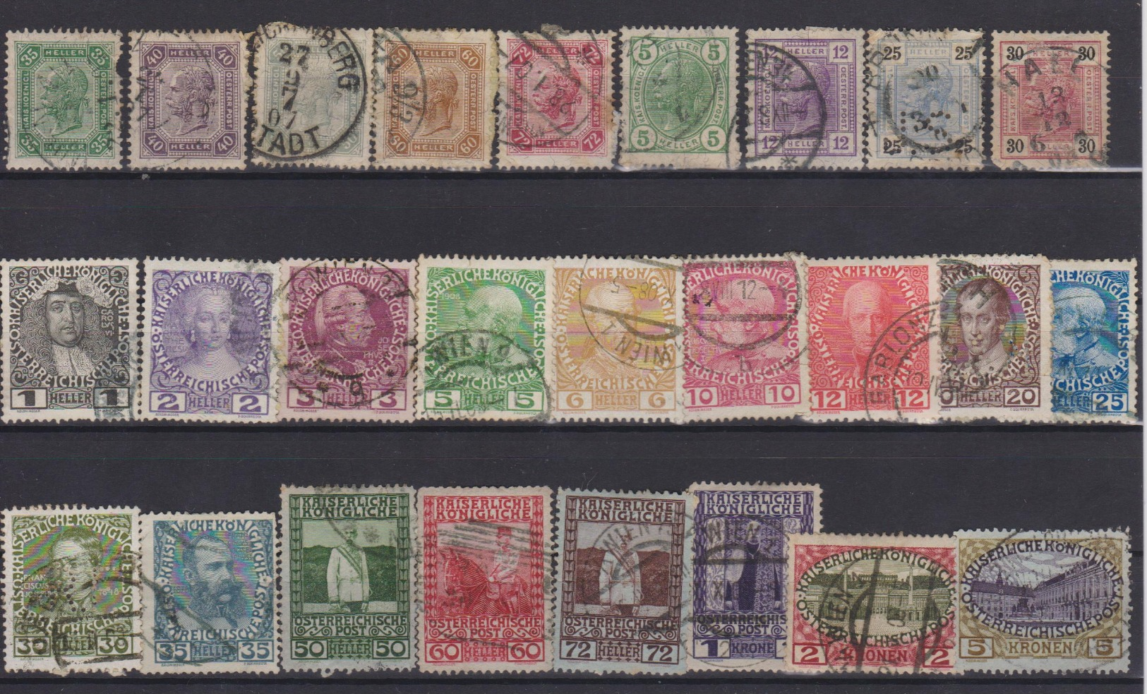 AUSTRIA 1904-1908 LOT STAMPS - Usati