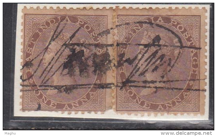 'Pen Cancellations' On One Anna, Renouf / Jal Cooper A, British East India Used, Early Indian Cancellations - 1854 Britse Indische Compagnie