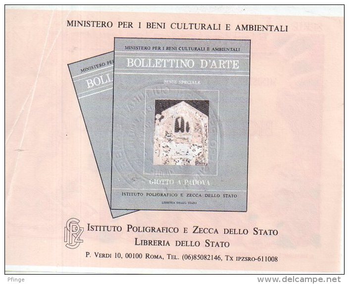 Repubblica Italiana - Ministerio Per I Beni Culturali E Ambientali - Billetto D'ingresso - Lire 4000 Surchargé 8000 - Tickets D'entrée