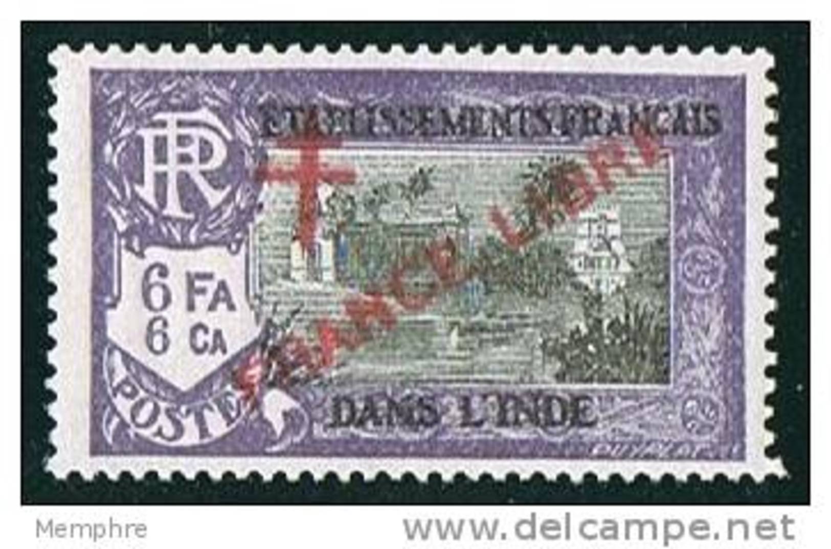 INDE ßurcharge «Croix De Lorraine Et FRANCE LIBRE»  Maury  214 II * Signé - Unused Stamps