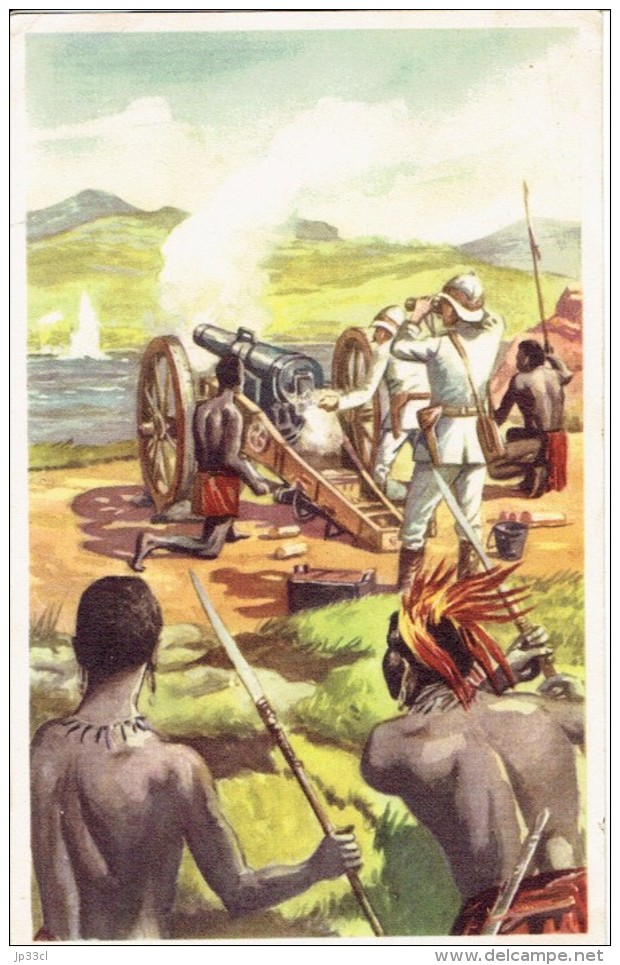 Chromo Anco N° 15 Congo Une Salve Du Canon Krupp Convainc Les Indigène De La Puissance Du Boula-matari - Andere & Zonder Classificatie