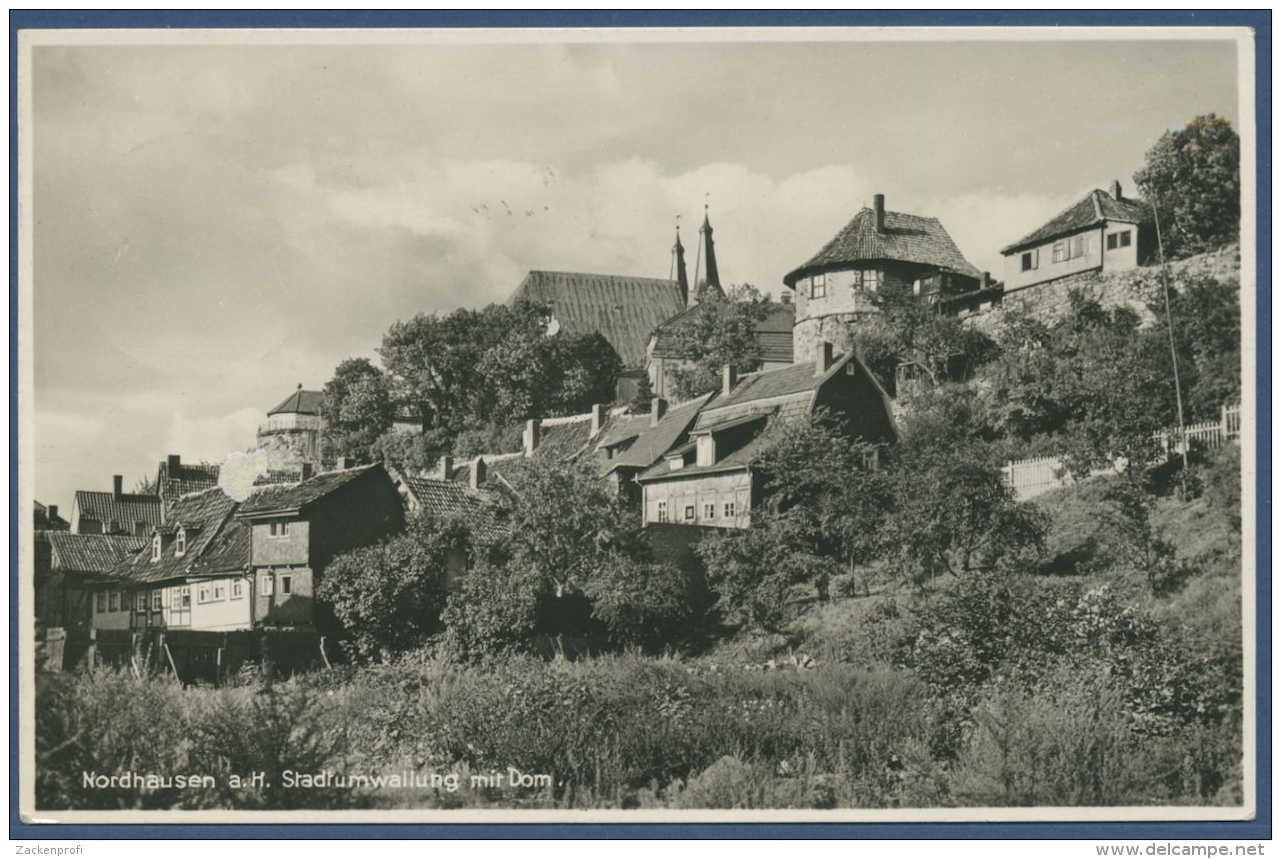 Nordhausen Stadtumwallung Mit Dom Foto, Gelaufen 1937 (AK1058) - Nordhausen