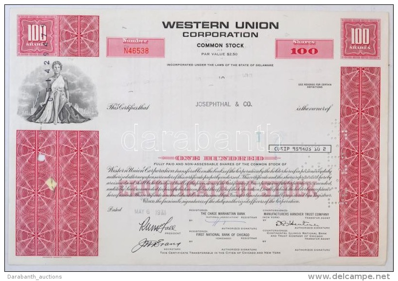 Amerikai Egyes&uuml;lt &Aacute;llamok 1968-1971. 'The Western Union Telegraph Company' 3db Klf... - Non Classés