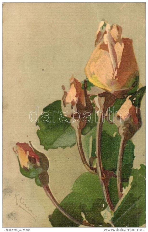 T2 Rose, Flower, Litho S: C. Klein - Non Classés