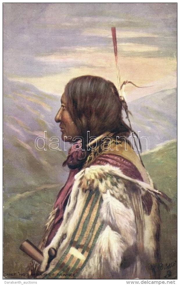** T2/T3 Chief 'Not Afraid Of Pawnee'; Raphael Tuck &amp; Sons Oilette 'Indian Chiefs' Series II. 9131. - Non Classés