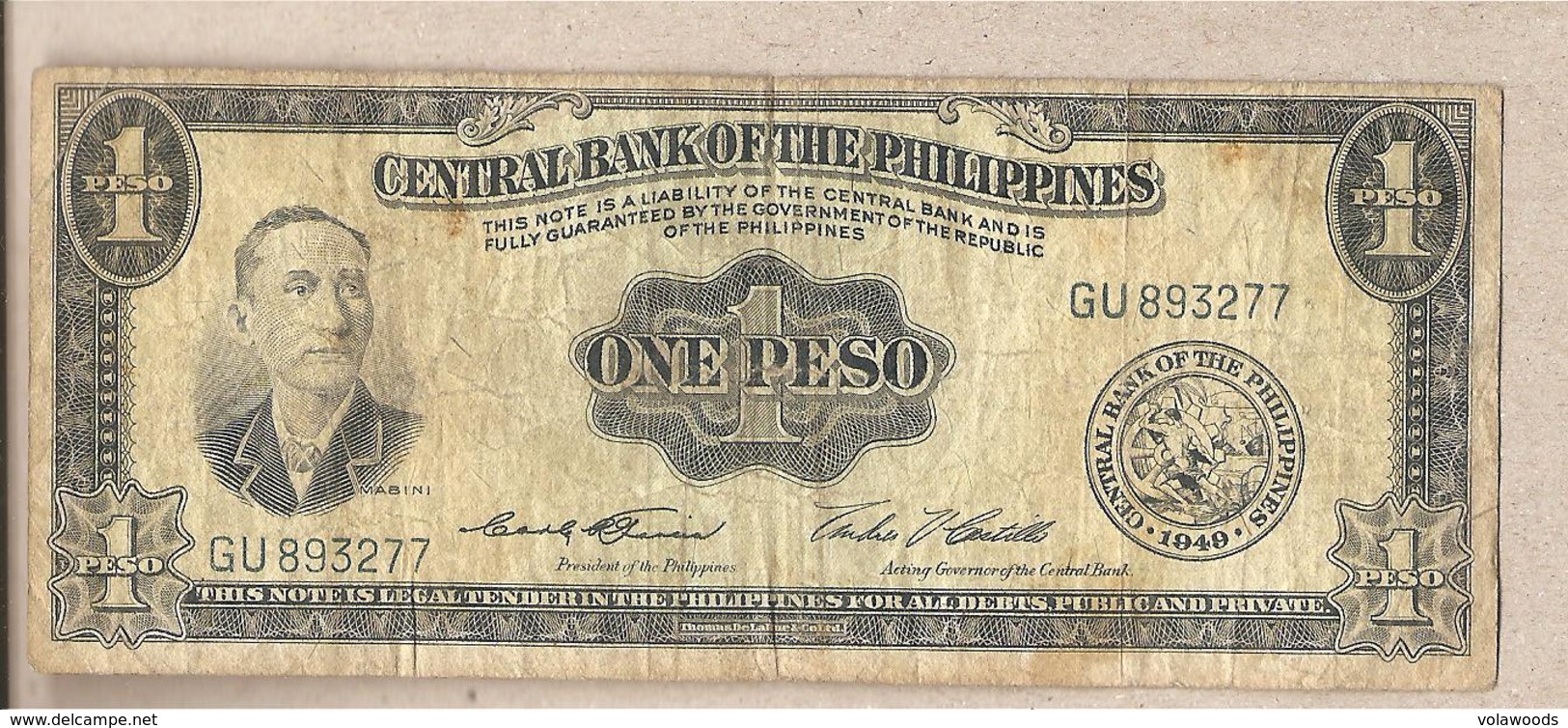 Filippine - Banconota Circolata Da 1 Peso - 1949 - Philippines