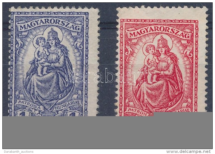 1926 Keskeny Madonna 1P, 2P (&uacute;jragumizott/ Regummed Stamps) - Andere & Zonder Classificatie