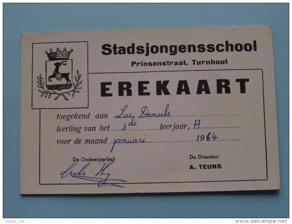 Stadsjongensschool PRINSENSTRAAT ( EREKAART ) Anno 1964 ( Luik ) ( Zie/voir Foto Voor Details ) !! - Turnhout