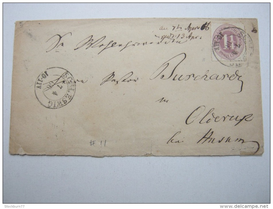 1866 ,  SCHLESWIG , Klarer Stempel Auf Brief - Schleswig-Holstein