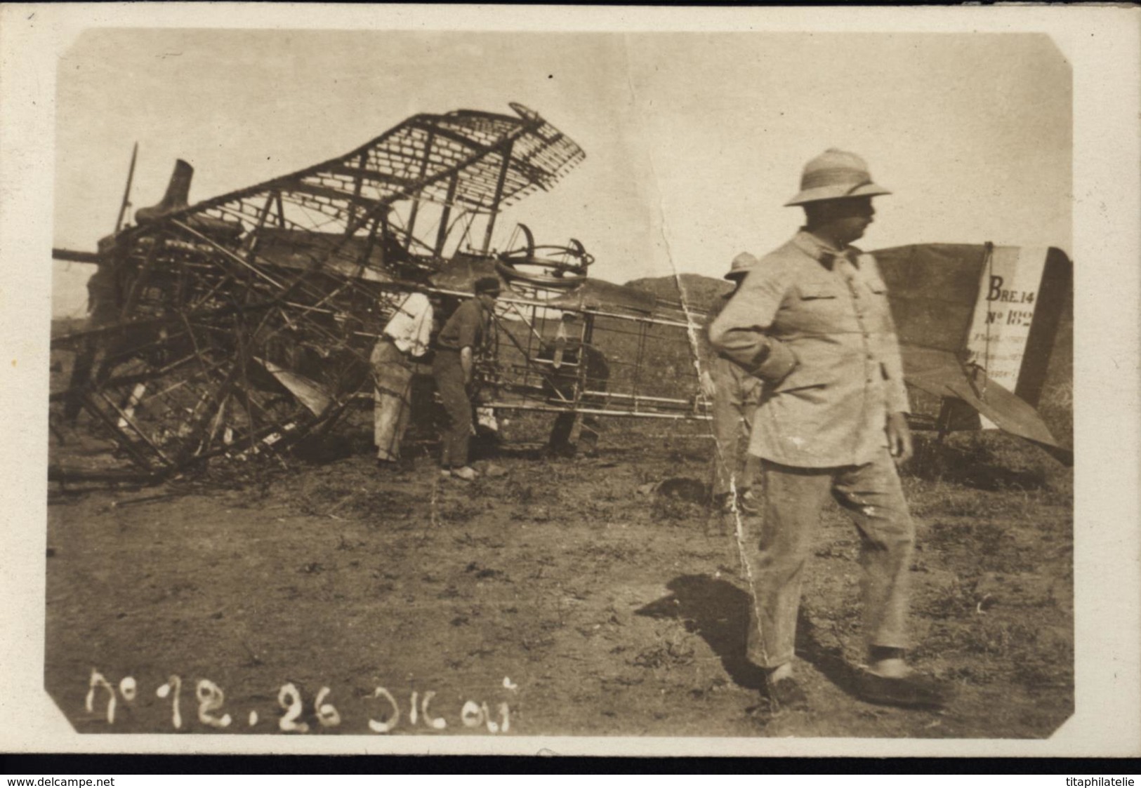 Maroc Carte Photo Accident Breguet 14 Percuté Avion Lieutenant Pilote Duret Légion étrangère Oujda Aviation - Autres & Non Classés