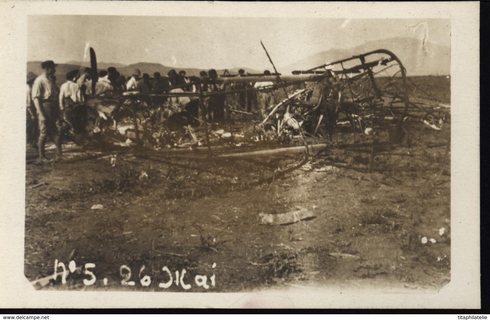 Maroc Carte Photo Accident Breguet 14 Percuté Avion Lieutenant Pilote Duret Légion étrangère Oujda Aviation - Autres & Non Classés