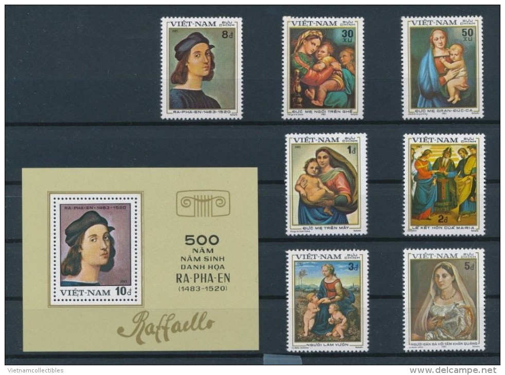 Vietnam Viet Nam MNH Perf Stamps & Souvenir Sheet 1983: 500th Birth Anniversary Of Raphael - Spanish Art Painter (Ms417) - Vietnam