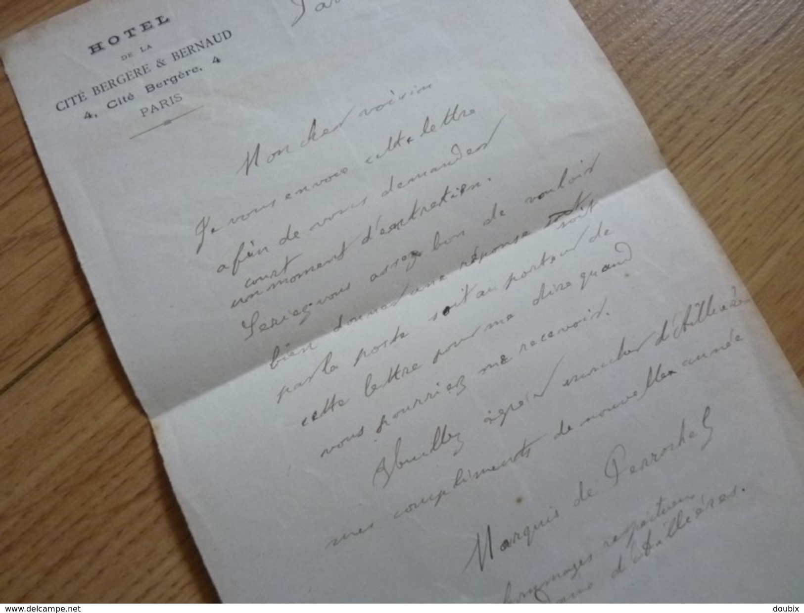 Fernand DE PERROCHEL (1843-1881) Maire GRANCHAMP. Député MAMERS (72). AUTOGRAPHE - Autres & Non Classés