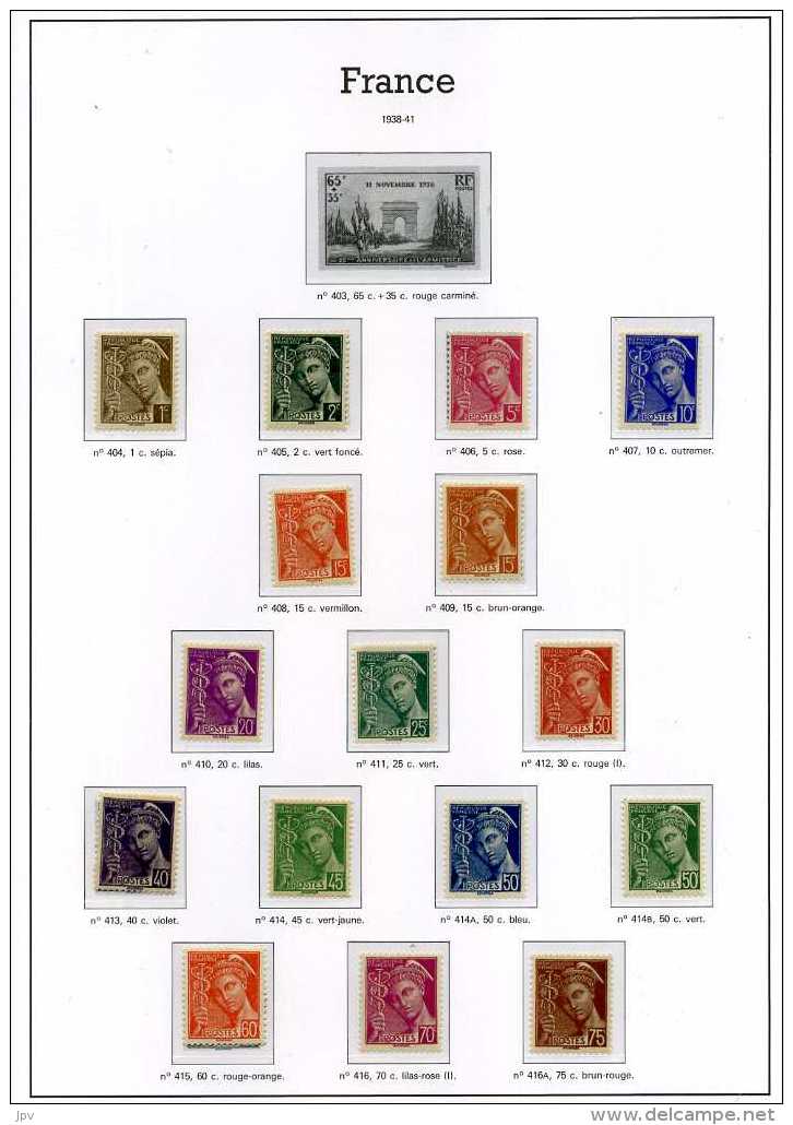 ENSEMBLE DE TIMBRES DE 1938 à 1959. NEUFS SANS CHARNIERES. - Collections