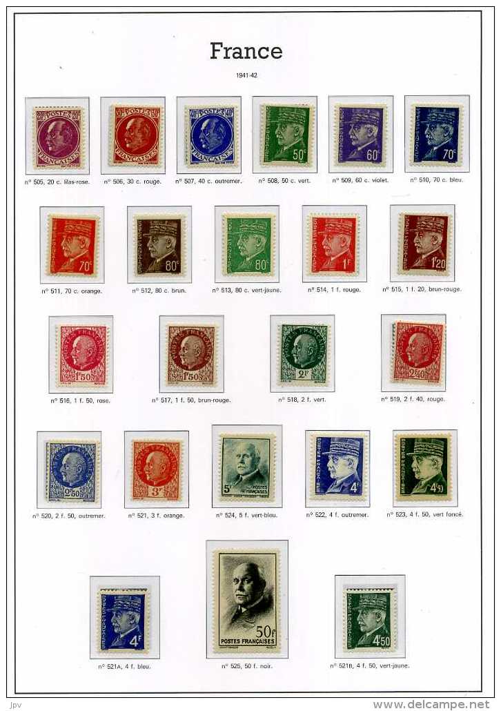 ENSEMBLE DE TIMBRES DE 1938 à 1959. NEUFS SANS CHARNIERES.