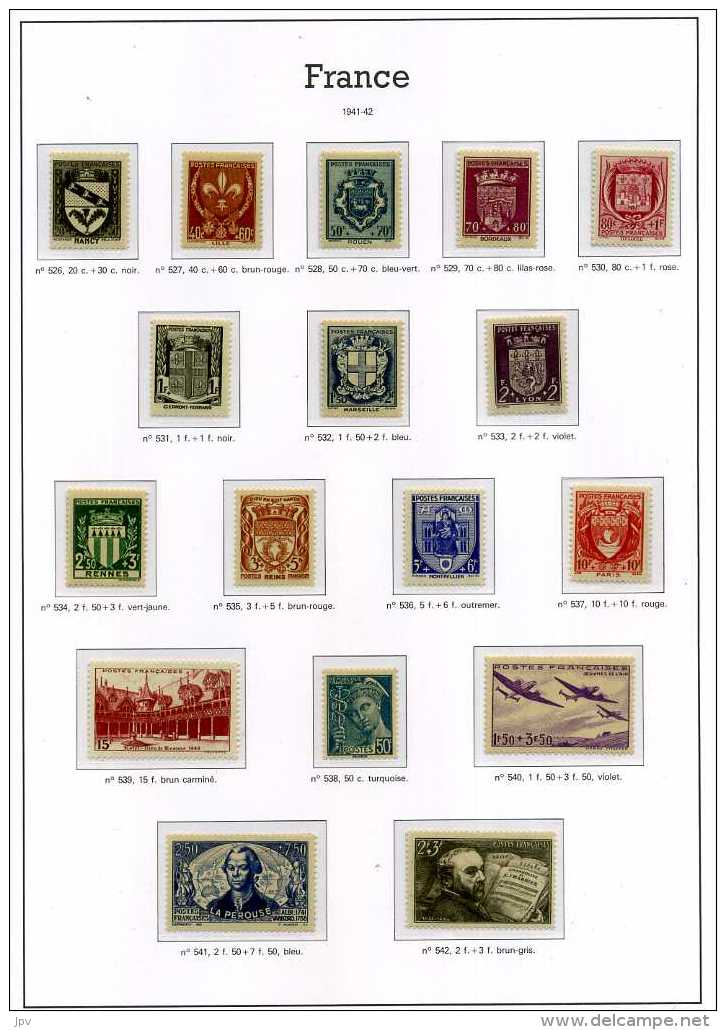 ENSEMBLE DE TIMBRES DE 1938 à 1959. NEUFS SANS CHARNIERES.