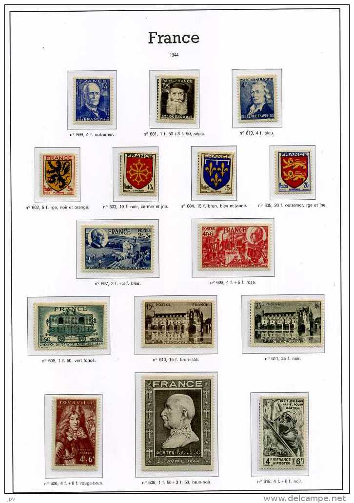 ENSEMBLE DE TIMBRES DE 1938 à 1959. NEUFS SANS CHARNIERES.