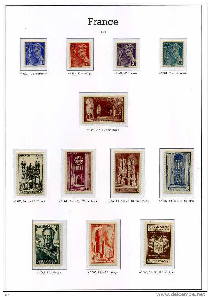 ENSEMBLE DE TIMBRES DE 1938 à 1959. NEUFS SANS CHARNIERES.