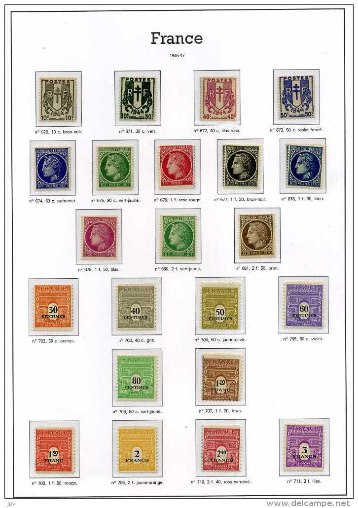 ENSEMBLE DE TIMBRES DE 1938 à 1959. NEUFS SANS CHARNIERES.