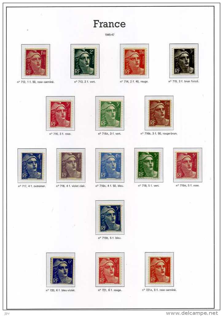 ENSEMBLE DE TIMBRES DE 1938 à 1959. NEUFS SANS CHARNIERES.