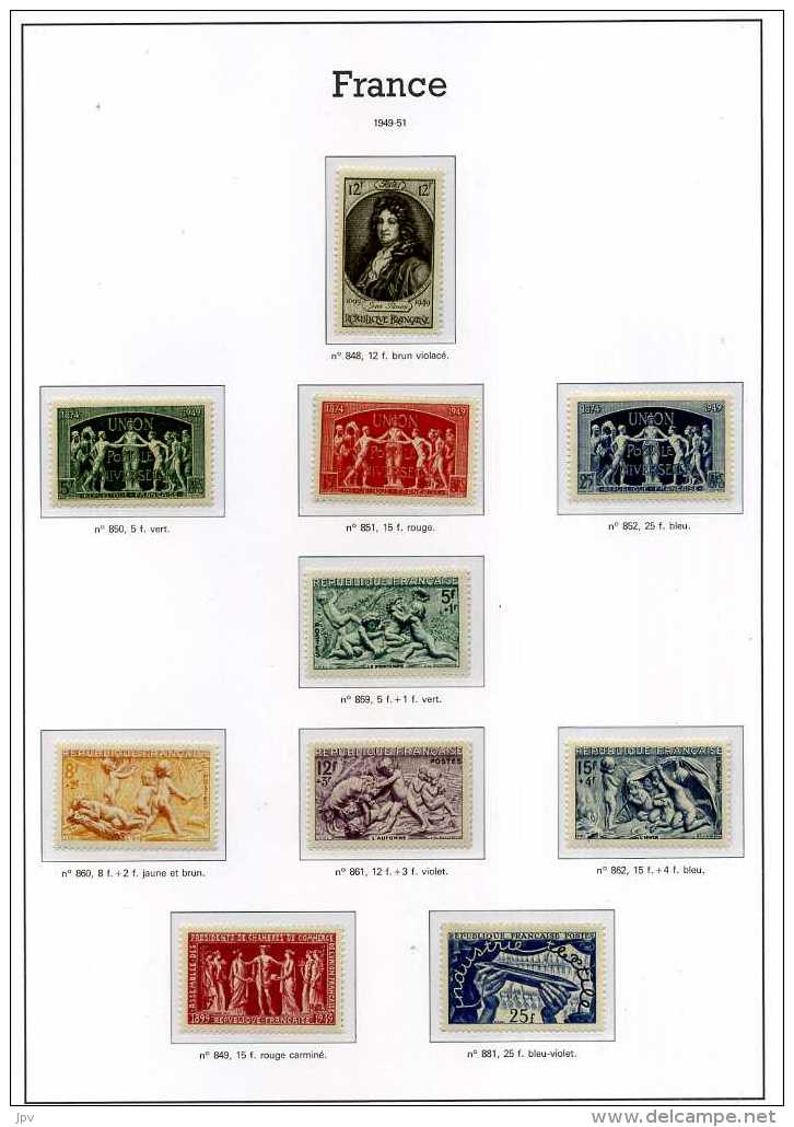 ENSEMBLE DE TIMBRES DE 1938 à 1959. NEUFS SANS CHARNIERES.