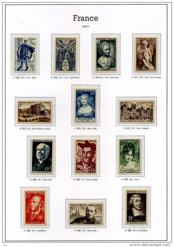 ENSEMBLE DE TIMBRES DE 1938 à 1959. NEUFS SANS CHARNIERES.