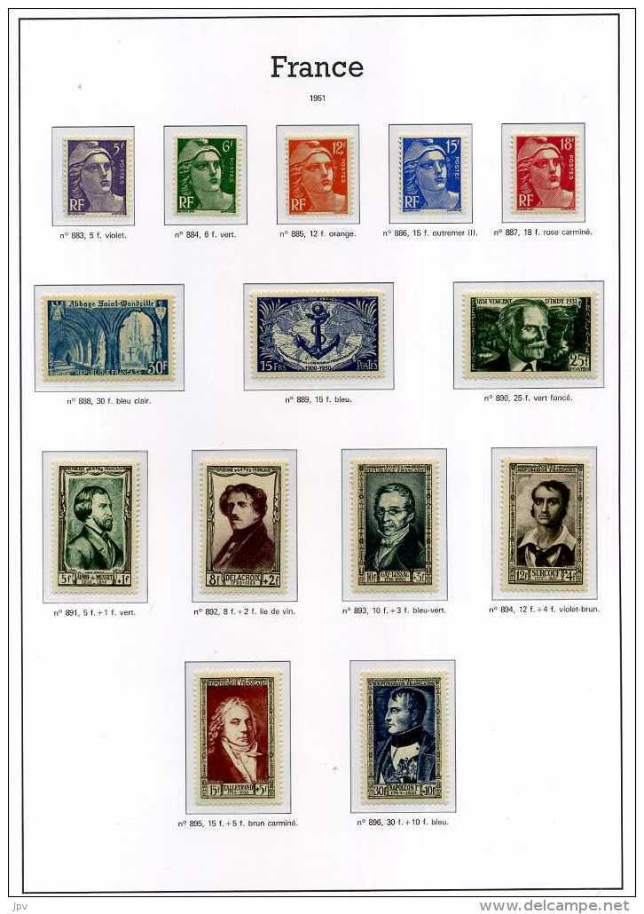 ENSEMBLE DE TIMBRES DE 1938 à 1959. NEUFS SANS CHARNIERES.