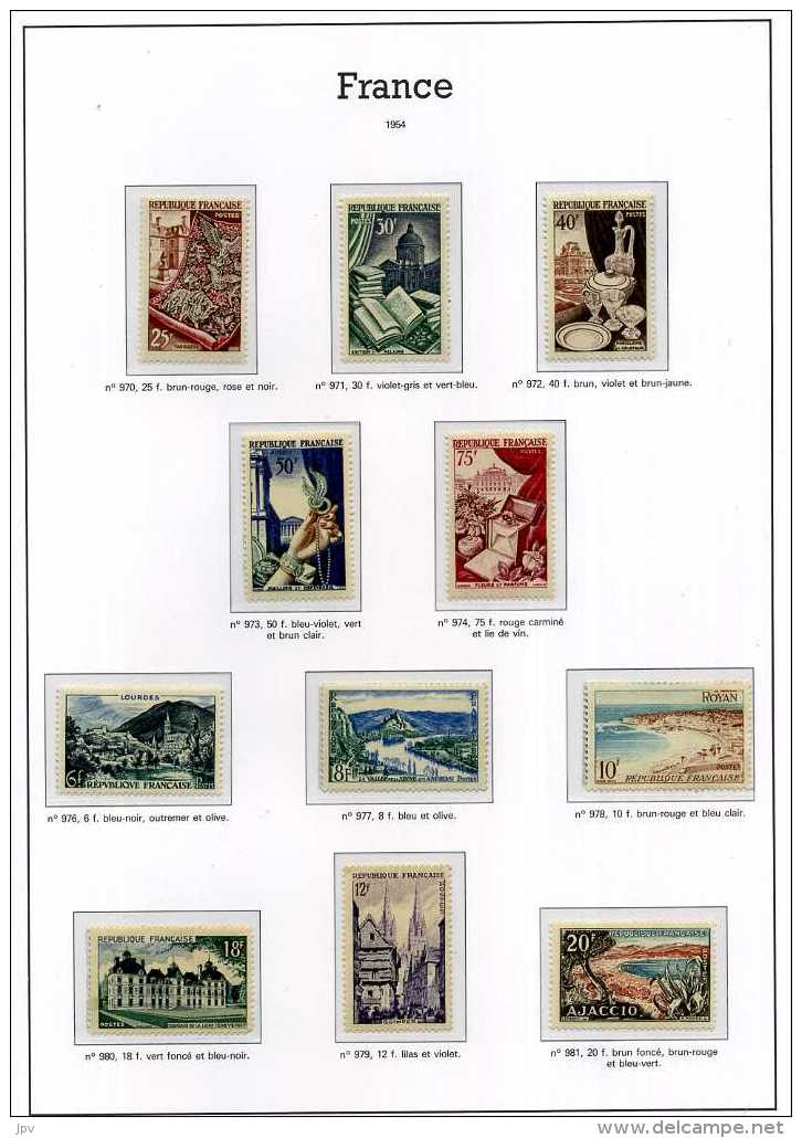 ENSEMBLE DE TIMBRES DE 1938 à 1959. NEUFS SANS CHARNIERES.