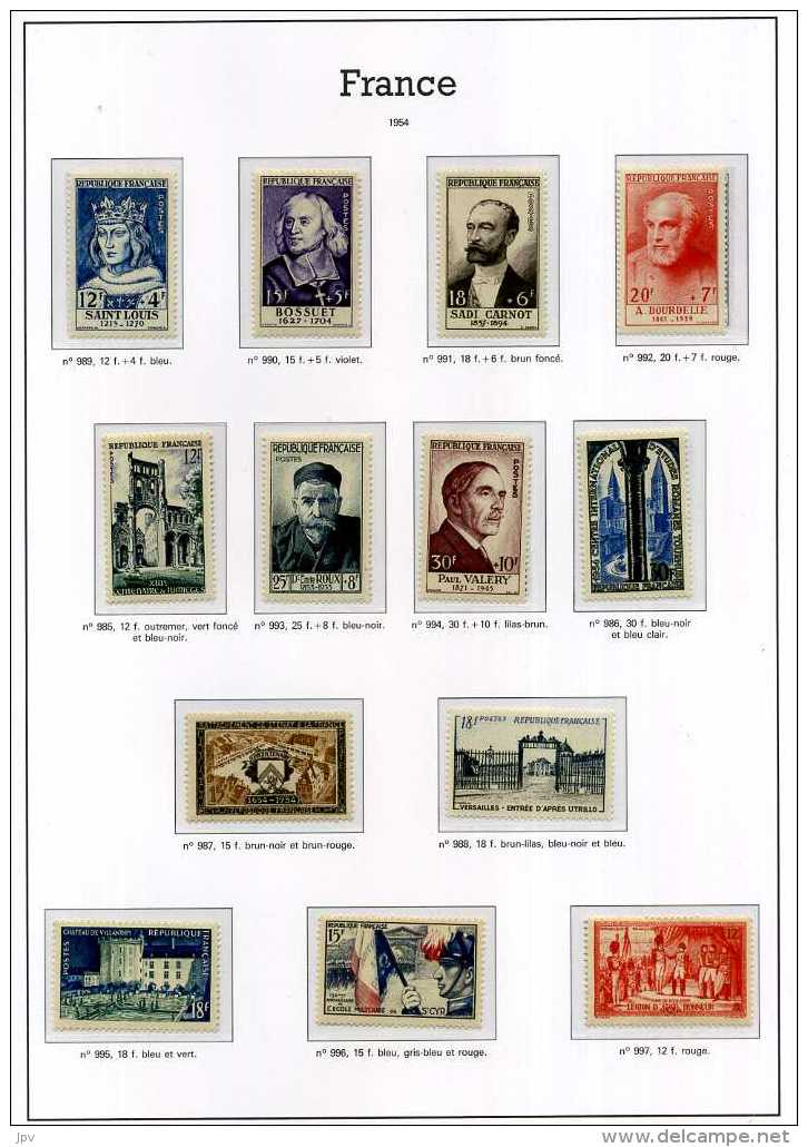 ENSEMBLE DE TIMBRES DE 1938 à 1959. NEUFS SANS CHARNIERES.