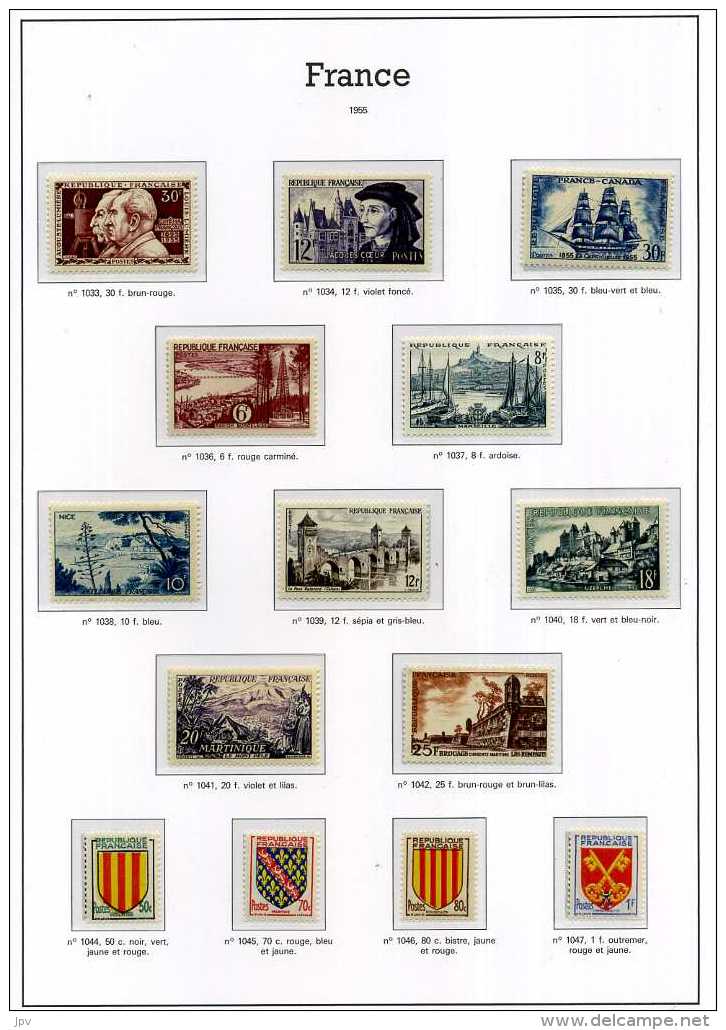 ENSEMBLE DE TIMBRES DE 1938 à 1959. NEUFS SANS CHARNIERES.