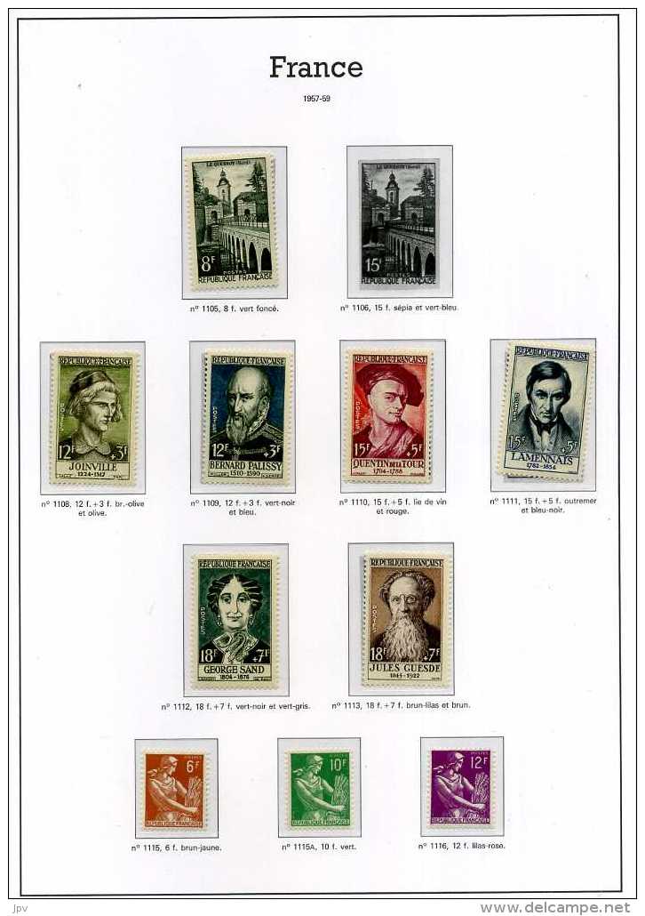 ENSEMBLE DE TIMBRES DE 1938 à 1959. NEUFS SANS CHARNIERES.