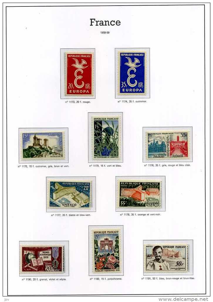 ENSEMBLE DE TIMBRES DE 1938 à 1959. NEUFS SANS CHARNIERES.