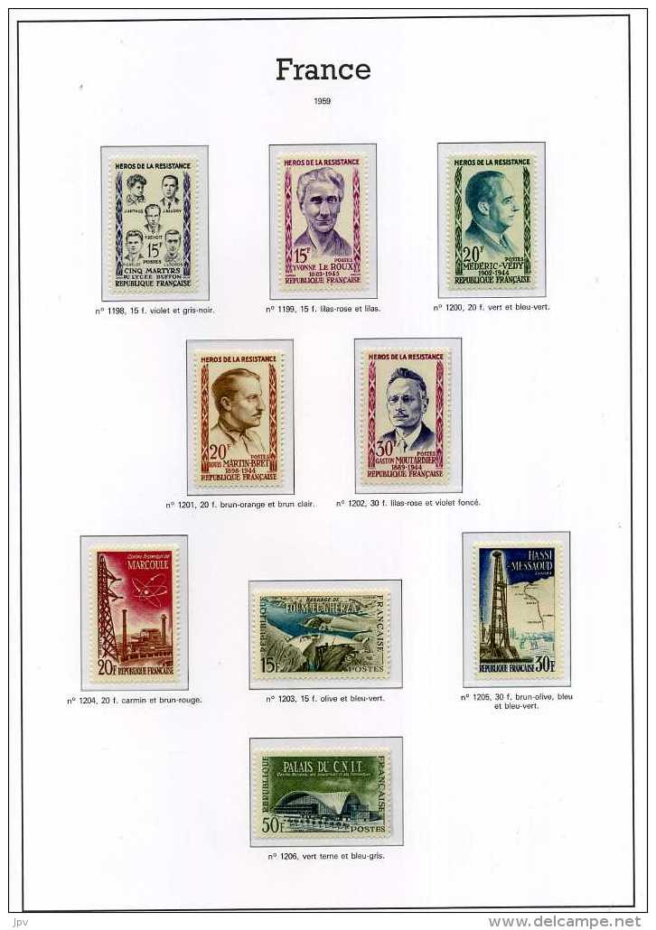 ENSEMBLE DE TIMBRES DE 1938 à 1959. NEUFS SANS CHARNIERES.