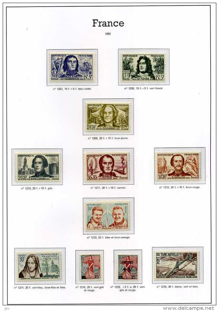 ENSEMBLE DE TIMBRES DE 1938 à 1959. NEUFS SANS CHARNIERES.