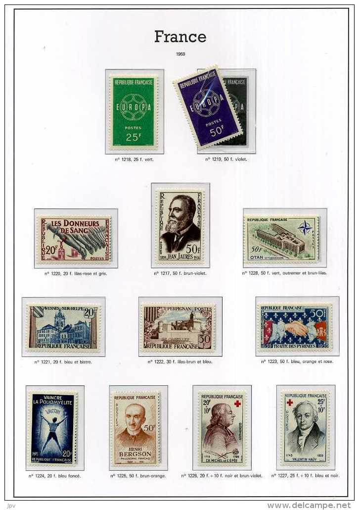 ENSEMBLE DE TIMBRES DE 1938 à 1959. NEUFS SANS CHARNIERES.