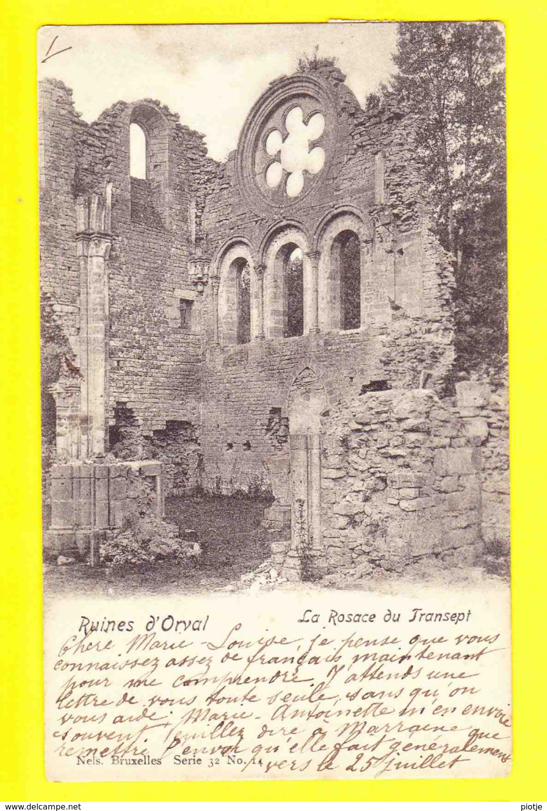 * Orval (Florenville - Luxembourg - La Wallonie) * (Nels, Série 32, Nr 14) Ruines D'Orval, Rosace Du Transept, Abbaye - Florenville