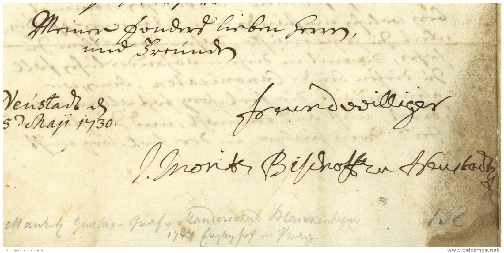 MANDERSCHEID-BLANKENHEIM, Johann Moritz Gustav Graf Von (1676-1763) ERZBISCHOF VON PRAG - Wiener Neustadt 1730 - ...-1850 Prephilately