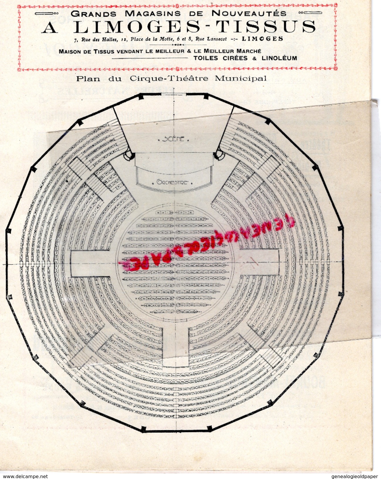 87 - LIMOGES - PROGRAMME CIRQUE THEATRE MUNICIPAL-ALI BABA OU LES 40 VOLEURS- LA VIERGE FOLLE- HENRI BATAILLE- 1927-1928