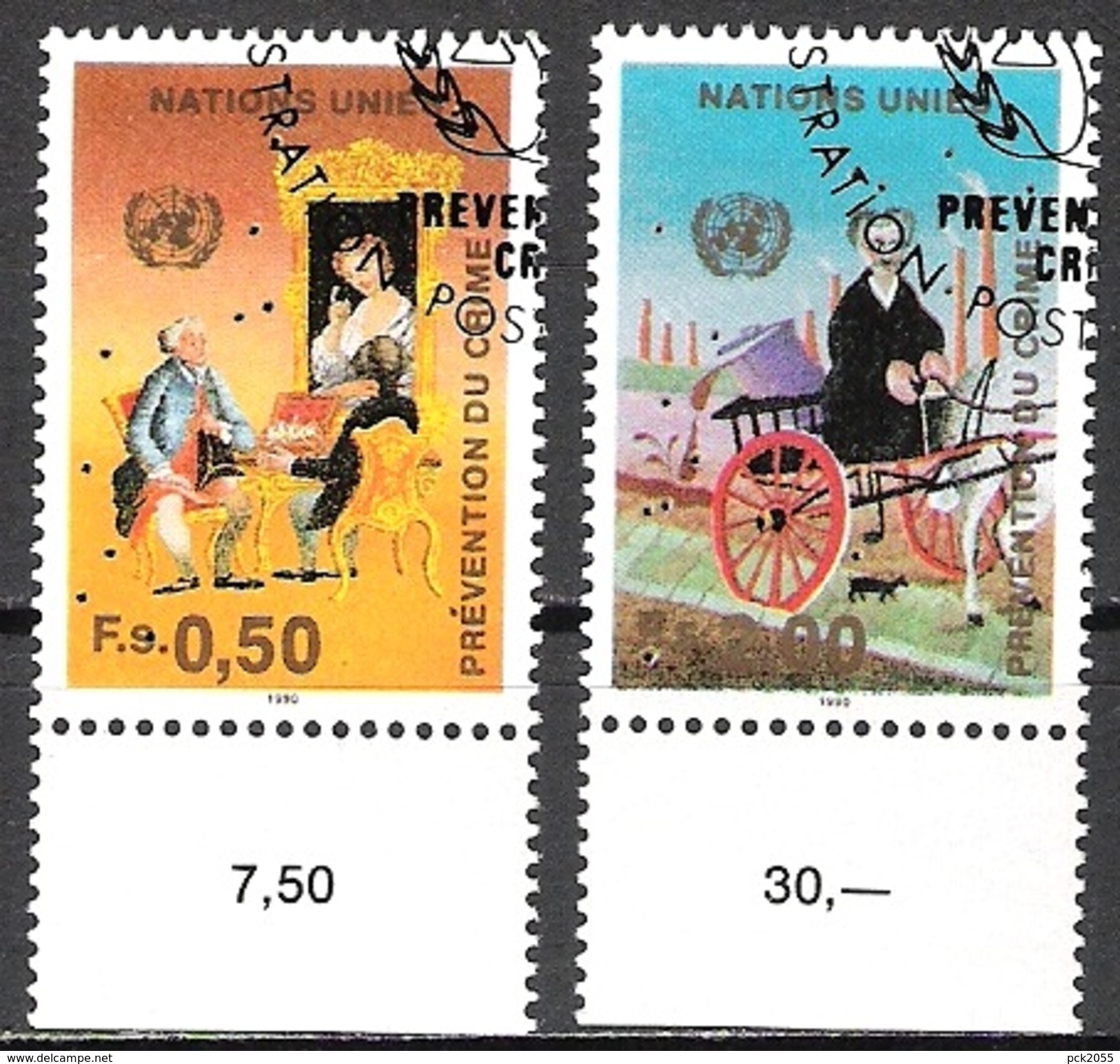 UNO Genf 1990 MiNr.190 - 191  O Gest. Kongreß Zur Verbrechensverhütung ( 4048 ) - Used Stamps