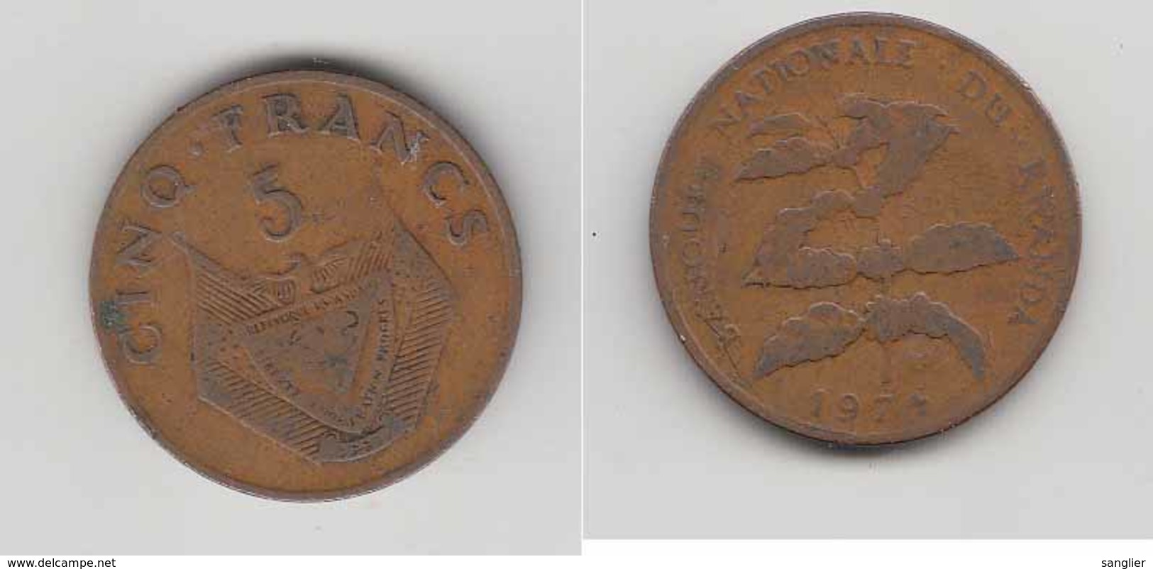 RWANDA - 5 FRS 1974 - Rwanda