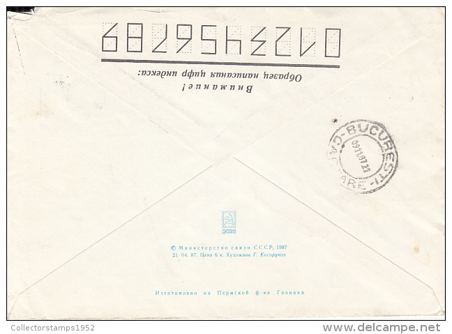 53242- PENGUINS, POLAR BEAR, POLAR PHILATELIC EXHIBTION, COVER STATIONERY, 1987, RUSSIA-USSR - Events & Gedenkfeiern