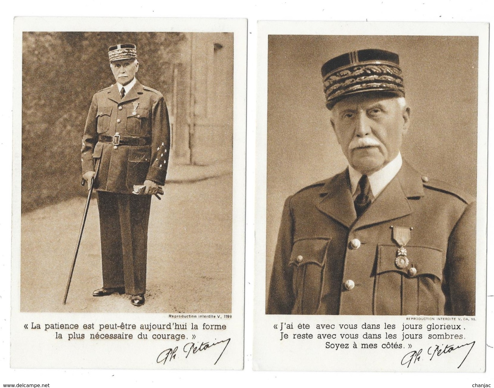 Cpa: GUERRE - PHILIPPE PETAIN - 4 Cartes Au Profit Du Secours National 1941 - Personen