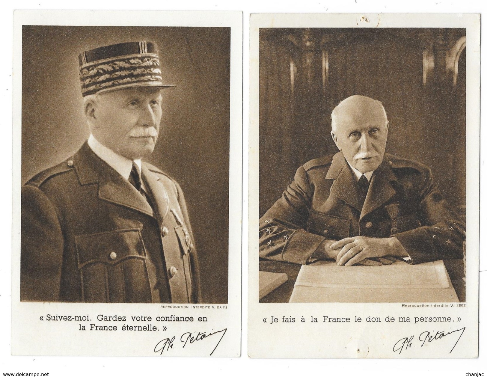 Cpa: GUERRE - PHILIPPE PETAIN - 4 Cartes Au Profit Du Secours National 1941 - Personen