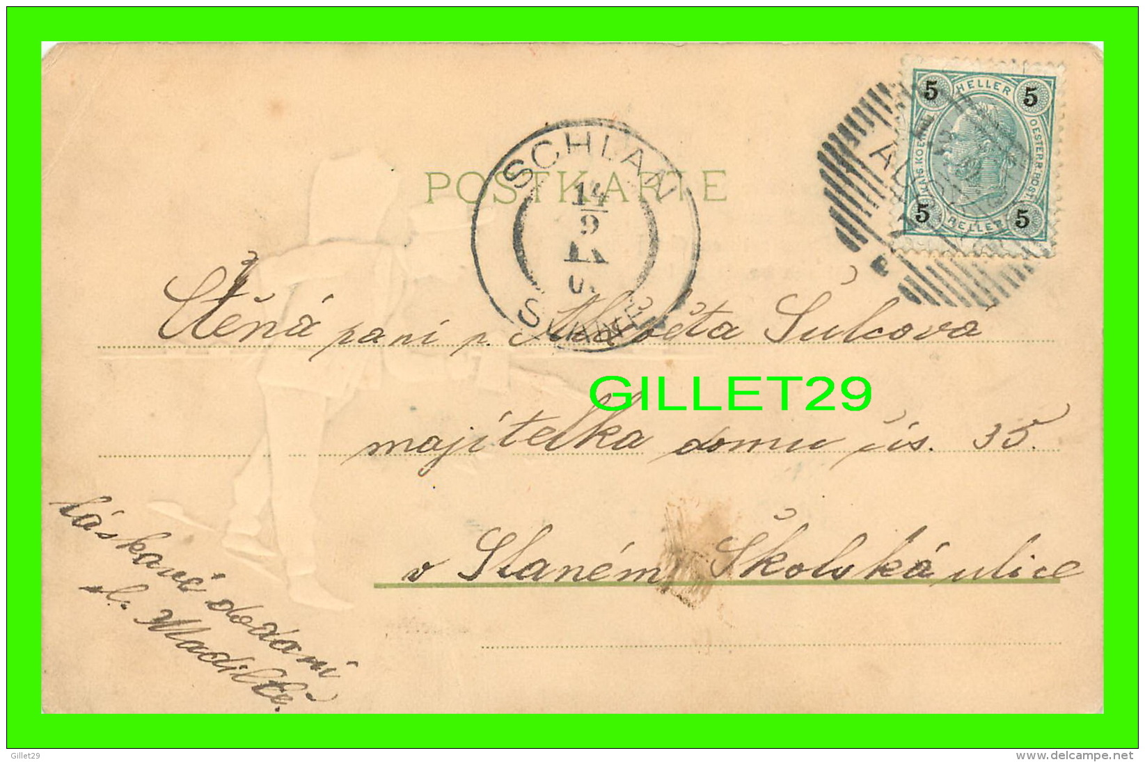 ENTIERS POSTAUX, SCHLAN, TCHÉQUIE - 5 HELLER   1900  - - Postcards