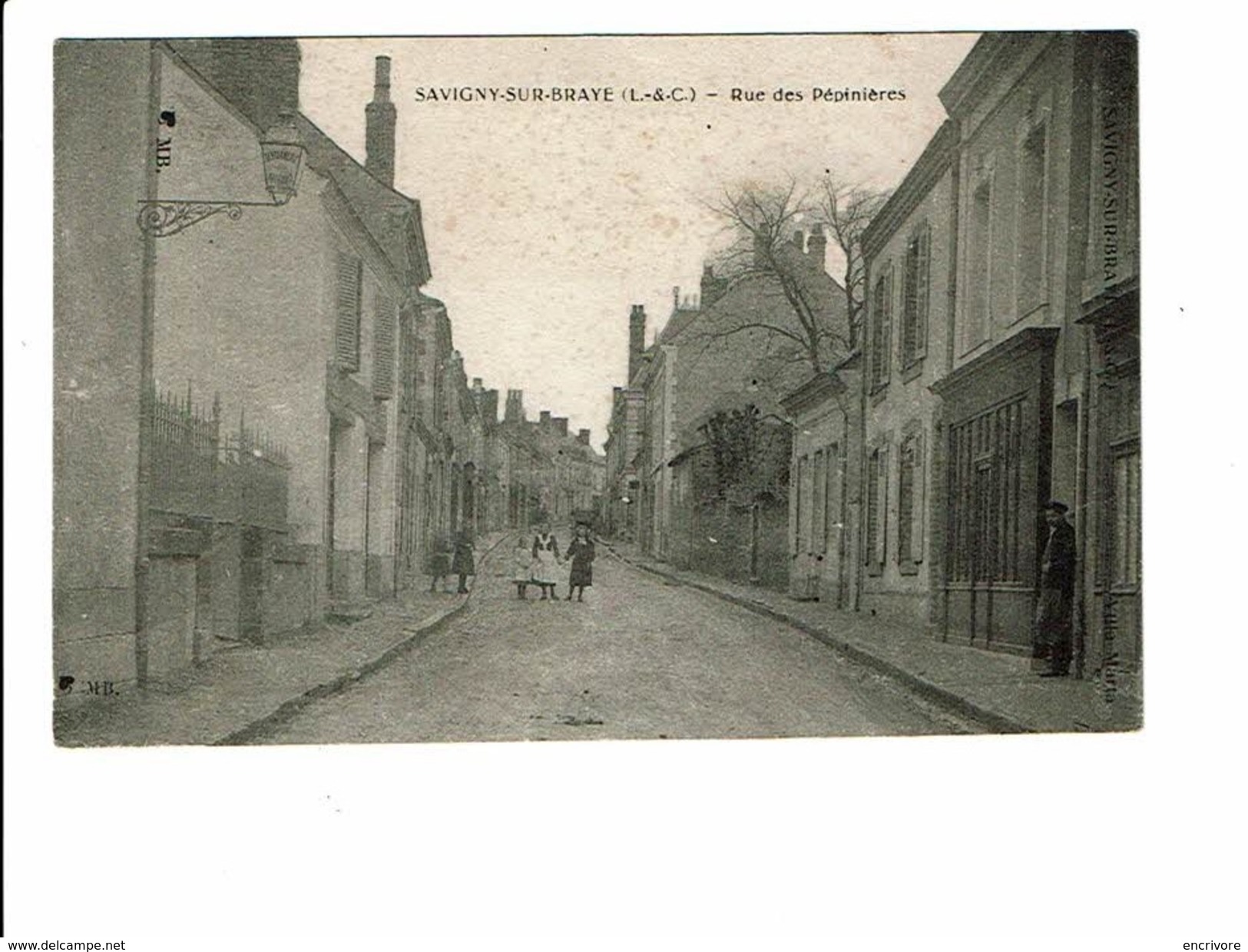 Cpa SAVIGNY SUR BRAYE Rue Des Pépinières Jeunes Filles à La Pose MB - Other & Unclassified