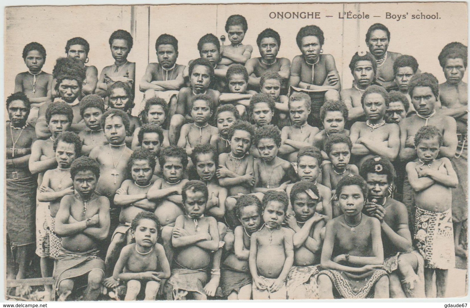 ONONGHE (PAPOUASIE NOUVELLE GUINEE) - L'ECOLE - BOYS SCHOOL - Papouasie-Nouvelle-Guinée