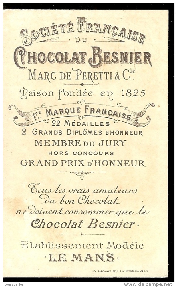 CHROMO Chocolat BESNIER Le Mans RUSSIE KUMMEL - Autres & Non Classés